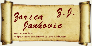 Zorica Janković vizit kartica